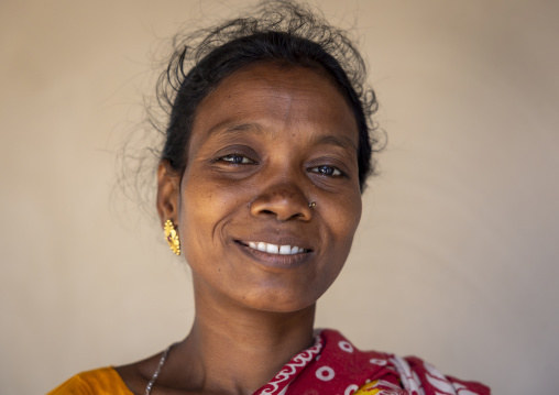 Portrait of a christian woman from Santal ethnic group, Rajshahi Division, Tanore, Bangladesh