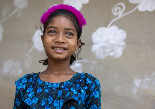 Portrait of a christian girl from Santal ethnic group, Rajshahi Division, Tanore, Bangladesh