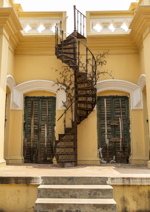 Iron staircase in Natore Rajbari, Rajshahi Division, Natore, Bangladesh