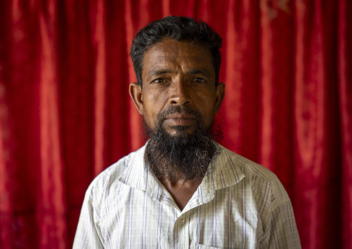 Portrait of a bangladeshi man inside Nine Dome Mosque, Khulna Division, Bagerhat, Bangladesh