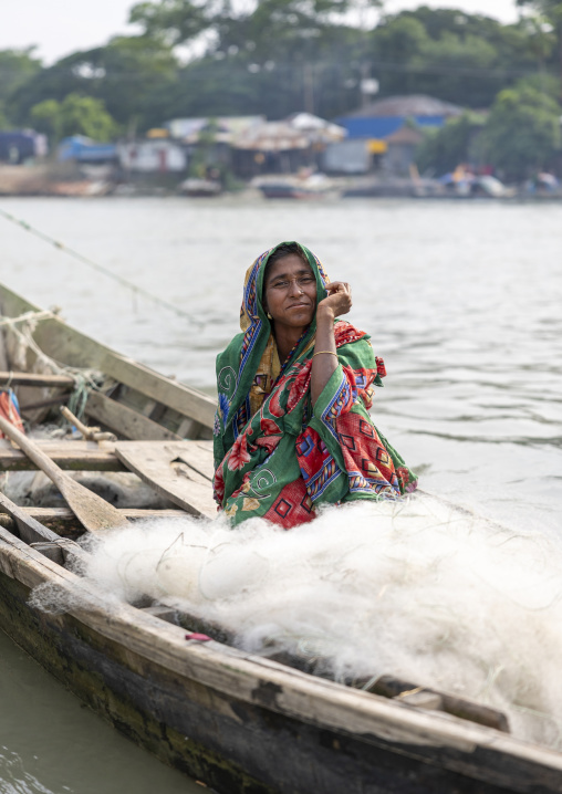 Gypsy woman living on a boat , Barisal Division, Barisal, Bangladesh