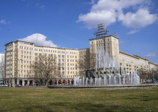 Buldings in Strausberger Platz on Karl Marx Allee, Berlin state, Berlin, Germany