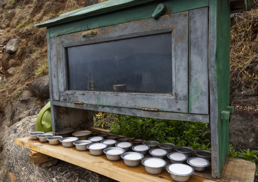 Pilgrims donations in the mountain, Paro, Drakarpo, Bhutan
