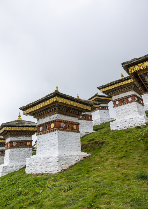 Dochula with 108 stupas or chortens, Punakha, Dochula Pass, Bhutan