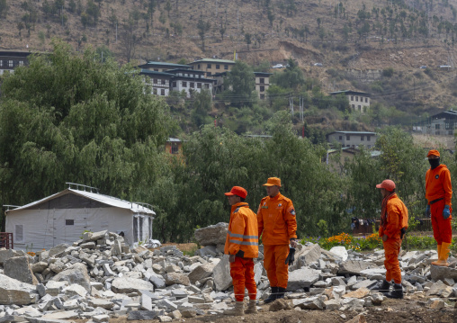 Bhutan Federation workers aka Guardians of Peace, Wangchang Gewog, Paro, Bhutan