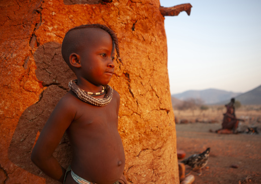 Portrait of a Himba twin girl, Kunene region, Epupa, Namibia