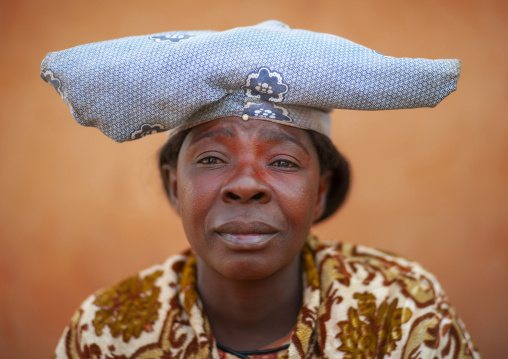 Herero woman dressed in traditional victorian style, Kunene region, Opuwo, Namibia