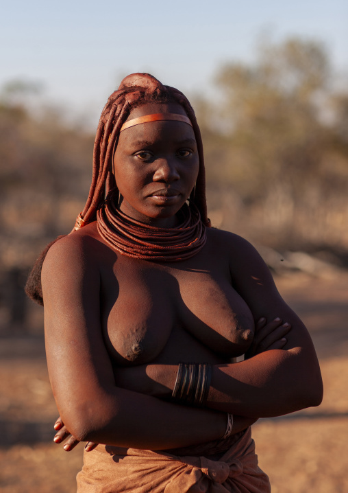 Topless Himba woman, Omusati region, Ruacana, Namibia