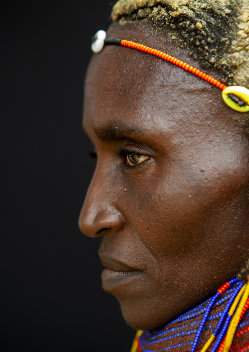 Mwila woman with a headband, Huila Province, Chibia, Angola
