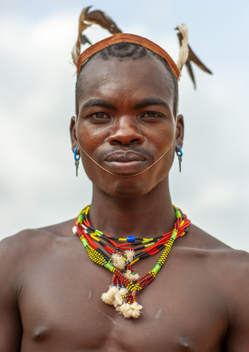 Portrait of a Banna whipper, Omo valley, Turmi, Ethiopia