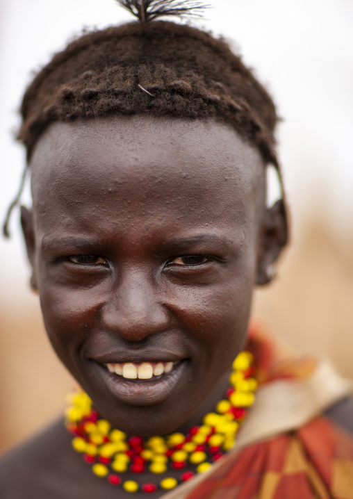 Young Dassanech woman portrait, Omo valley, Omorate, Ethiopia