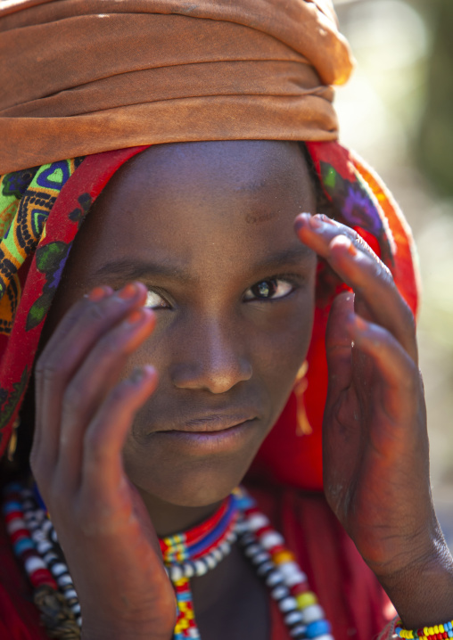Portrait of a Karrayyu tribe girl, Oromia, Metehara, Ethiopia