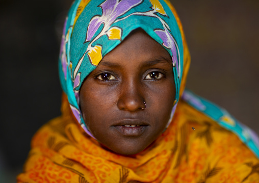 Afar tribe young woman portrait,Afar Region, Afambo, Ethiopia