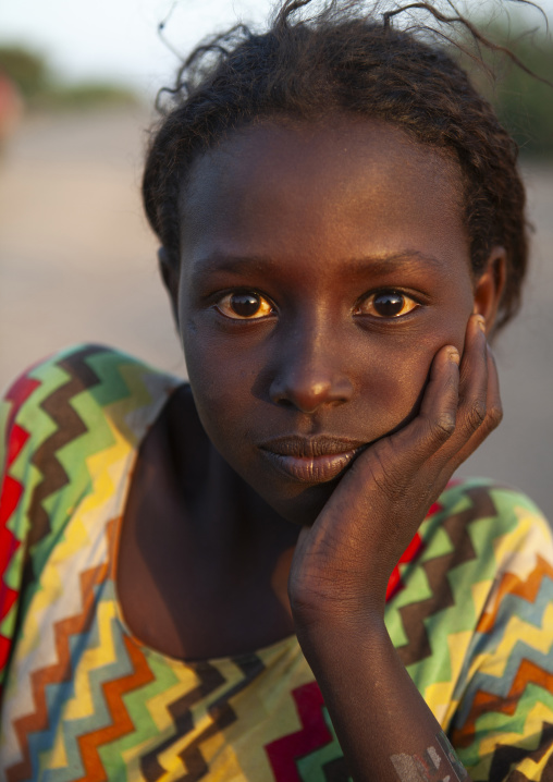 Portrait of an Afar tribe girl, Afambo, Afar regional state, Ethiopia