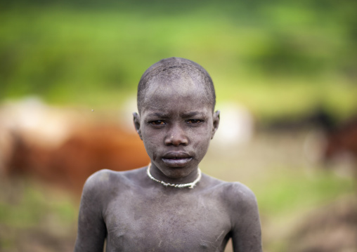 Surma boy, Turgit, Omo valley, Ethiopia
