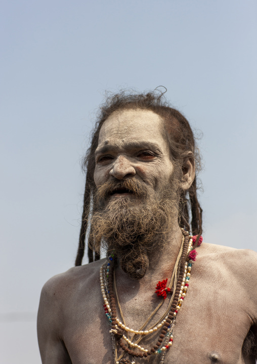 Naga sadhu during Maha kumbh mela, Uttar Pradesh, Allahabad, India
