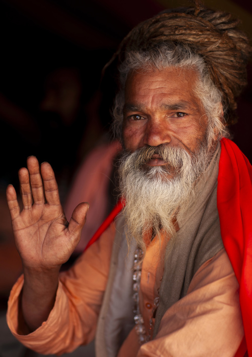Naga sadhu during Maha kumbh mela, Uttar Pradesh, Allahabad, India
