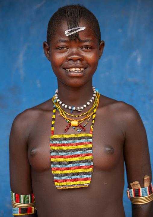 Banna tribe girl portrait, Dimeka, Omo valley, Ethiopia