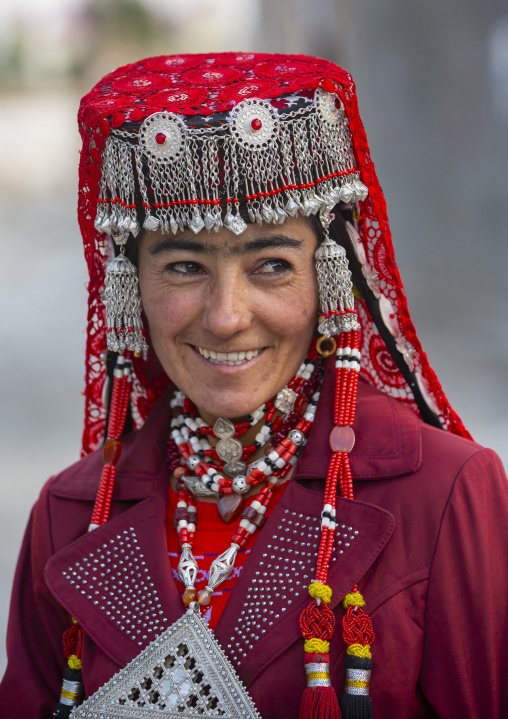 Portrait of a tajik woman, Xinjiang Uyghur Autonomous Region, Tashkurgan, China