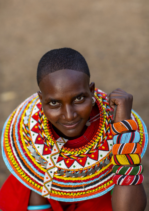 Portrait of a rendille tribeswoman, Marsabit district, Ngurunit, Kenya