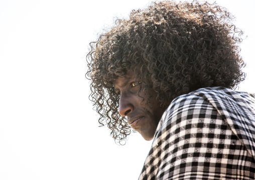 Afar tribe man with traditional hairstyle, Assaita, Afar regional state, Ethiopia