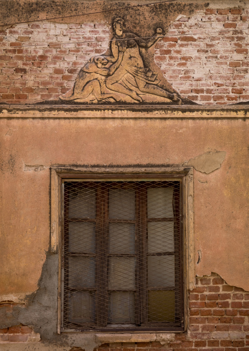 Old plasterwork on an italian house, Central Region, Asmara, Eritrea