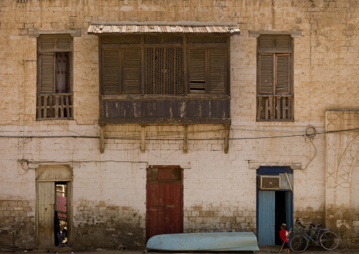 Mashrabiyah on an old ottoman building, Northern Red Sea, Massawa, Eritrea