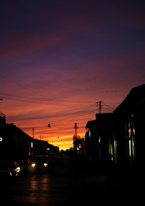 Sunset on the town, Central Region, Asmara, Eritrea