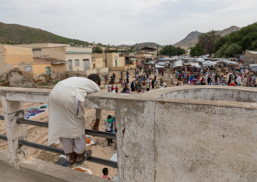 Eritrean boy looking at the monday market, Semien-Keih-Bahri, Keren, Eritrea