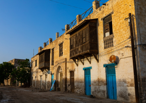 Ottoman architecture building with moucharabieh, Northern Red Sea, Massawa, Eritrea
