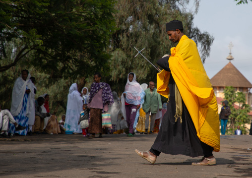 Eritrean orthodox priest in enda mariam orthodox cathedral, Central region, Asmara, Eritrea