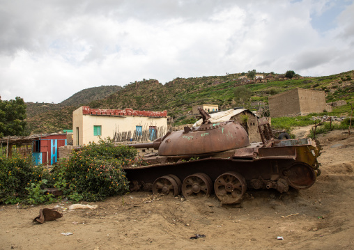 Abandoned tank near a village, Semien-Keih-Bahri, Elabered, Eritrea