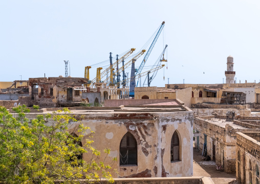 High angle view of the old city and the port, Northern Red Sea, Massawa, Eritrea