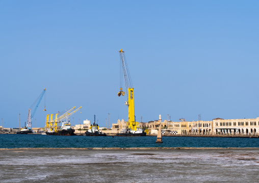 Cranes in the port, Northern Red Sea, Massawa, Eritrea