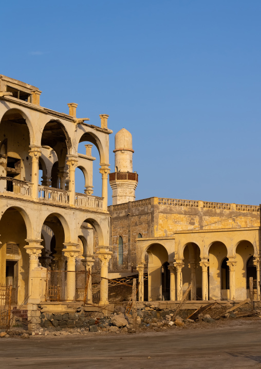 Ruins of the former banca d'italia, Northern Red Sea, Massawa, Eritrea