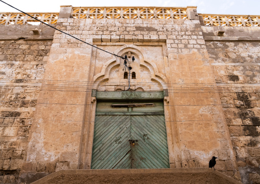 Ottoman architecture green door, Northern Red Sea, Massawa, Eritrea