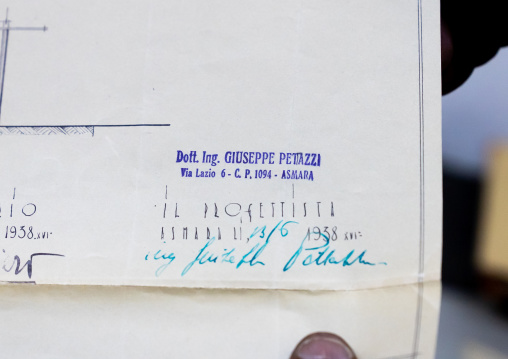 Old italian plan for Tagliero FIAT building, Central Region, Asmara, Eritrea