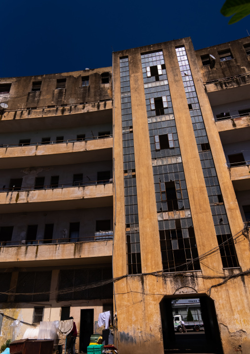 Old building from the italian colonial times, Central Region, Asmara, Eritrea