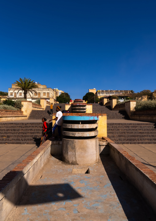 Eritrean children playing in Mai Jah Jah Fountain, Central Region, Asmara, Eritrea