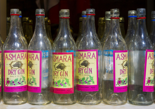 Asmara dry gin bottles, Central Region, Asmara, Eritrea