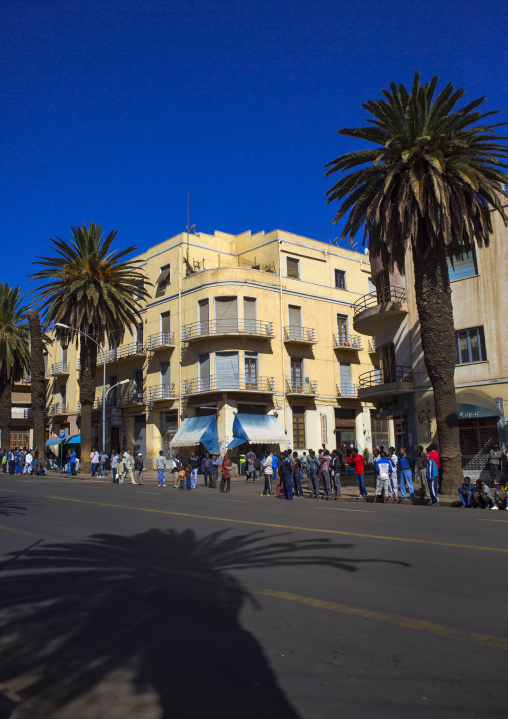 Art deco italian colonial building on Harnet avenue, Central Region, Asmara, Eritrea
