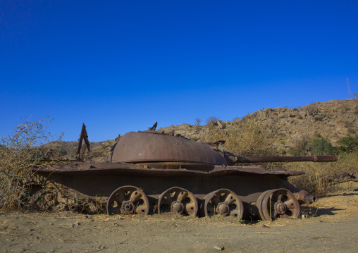 Abandoned tank from the civil war, Anseba, Keren, Eritrea
