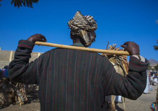 Muslim man in the monday wood and camel market, Anseba, Keren, Eritrea