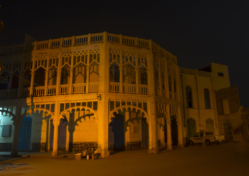 Old ottoman house at night, Northern Red Sea, Massawa, Eritrea