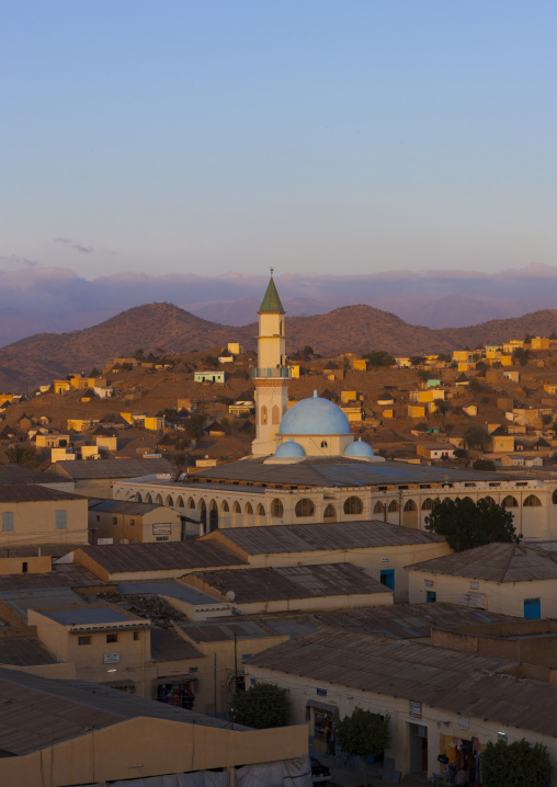 View of the town and the mosque, Anseba, Keren, Eritrea