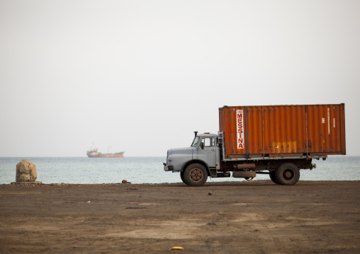Truck on the seaside, Northern Red Sea, Massawa, Eritrea