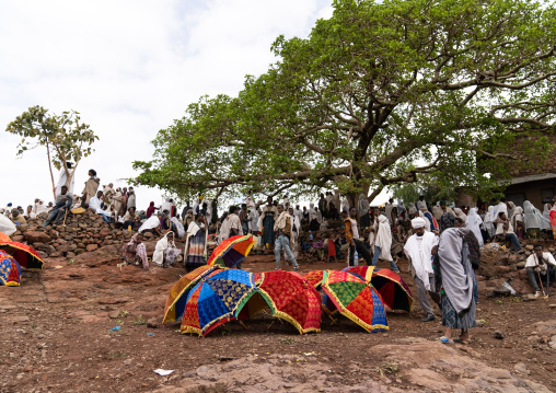 Orthodox celebration in Bilbaia Giorgis Rock Hewn Church, Amhara Region, Lalibela, Ethiopia