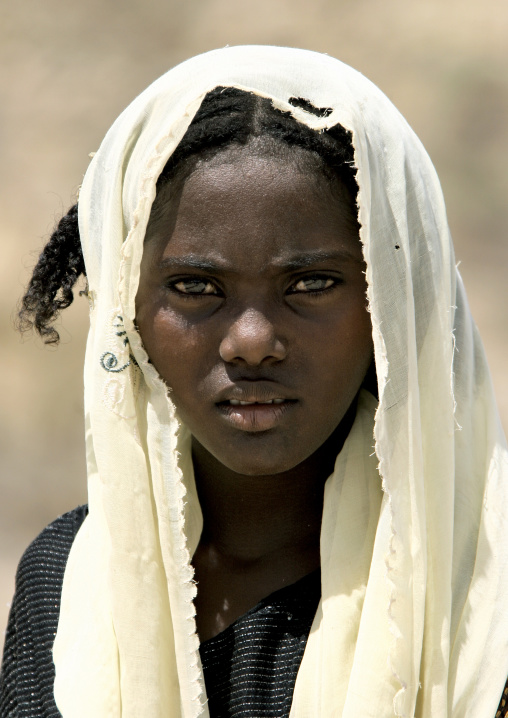 Portrait of an Afar tribe woman, Northern Red Sea, Dahlak, Eritrea