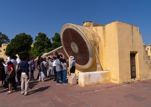 Indian tourists in Jantar Mantar astronomical observation site, Rajasthan, Jaipur, India