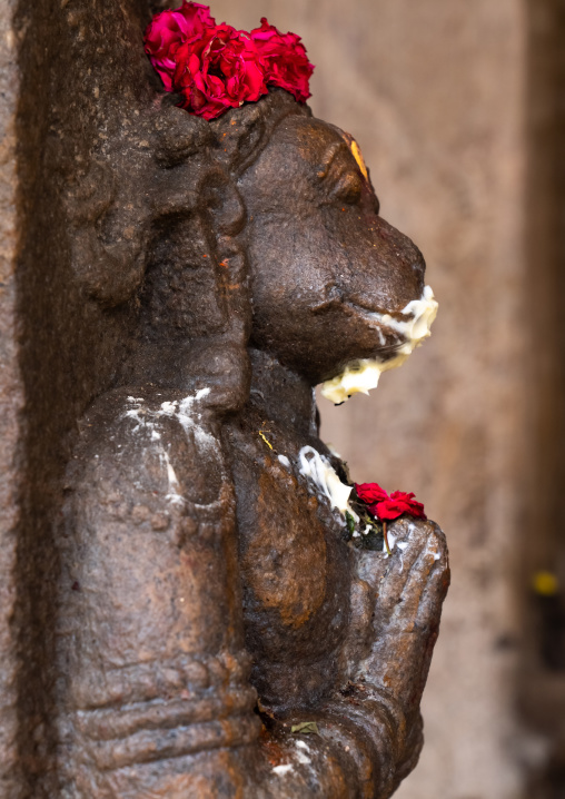 Hanuman statue in Sri Ranganathaswamy Temple, Tamil Nadu, Tiruchirappalli, India